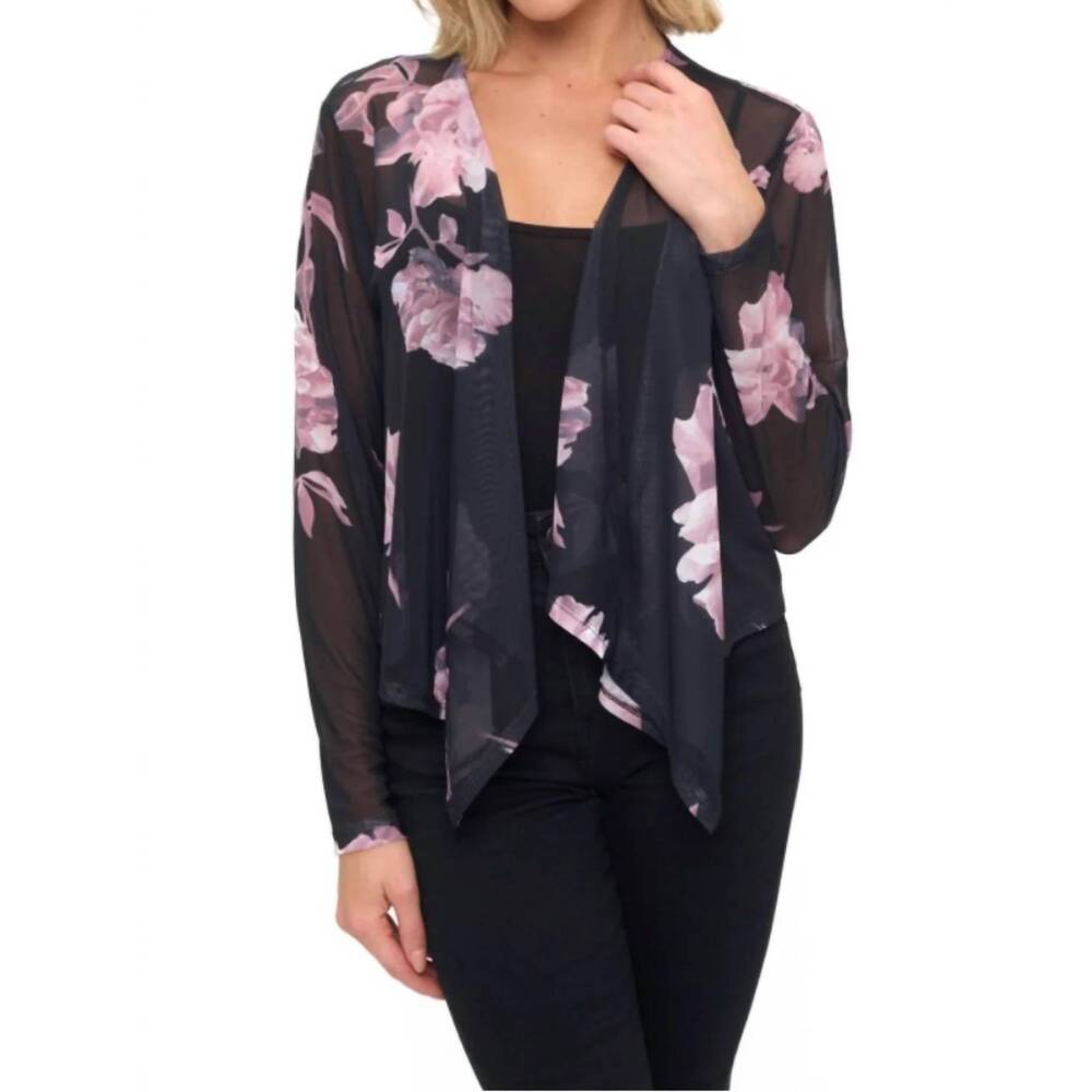 NEW ARIELLA floral mesh cardigan in pink